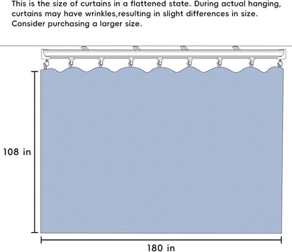 Room Divider Ceiling Mounted Curtains Track Sets Extra Wide Blackout Curtain Flexible Tracks for Bedroom Privacy Partition Separator, 1 Panel White Drape and White Rail, W15 x H9ft