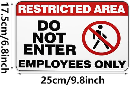 Restricted Area Sign, 3 Pack Magnetic Do Not Enter, Employees Only Signs, 10 x 7 Inch Premium Magnetic Signs, UV Protected, Waterproof, Weatherproof and Fade Resistant, Indoor & Outdoor