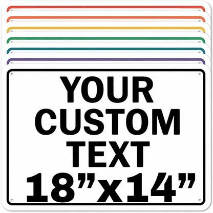 Custom Aluminum Signs – Personalized Weatherproof Metal Signs for Indoor & Outdoor Use – Multiple Sizes – Add Text/Logo – Optional Reflective & Double-Sided Printing – for Home, Business, Hazard, Garden, Door & Commercial Use (Rectangle 2, 18x14inch)