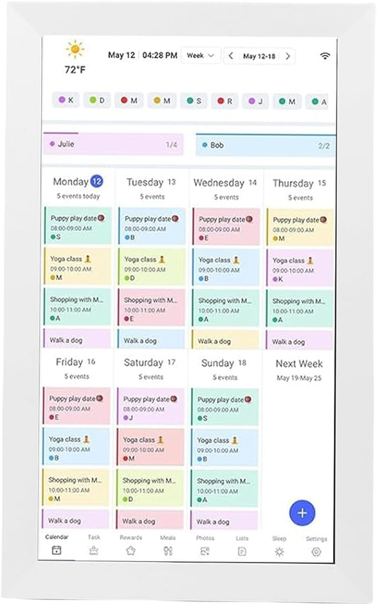Bewinner 15.6 Inch Wall Planner Digital Calendar & Chore Chart, Smart Touchscreen Wall Calendars Interactive Display with APP for Family Schedules, Electronic Picture Frame (US Plug)