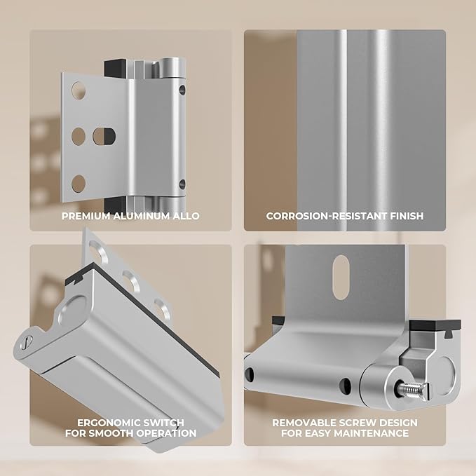 3 Pack Home Security Door Reinforcement Lock, Childproof Safety Door Lock Latch Stopper, Removable Screw-Mounted, Prevent Home Unauthorized Entry, Aluminum Construction, Withstands 800 lbs