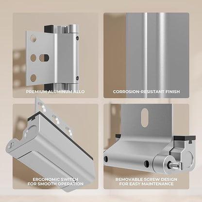 2 Pack Home Security Door Reinforcement Lock, Childproof Safety Door Lock Latch Stopper, Removable Screw-Mounted, Prevent Home Unauthorized Entry, Aluminum Construction, Withstands 800 lbs