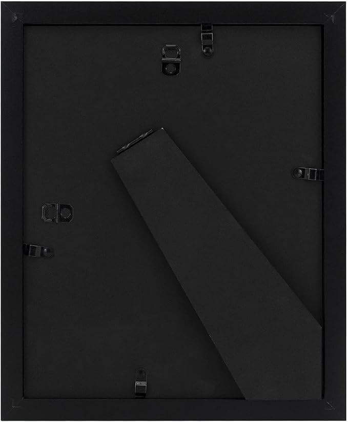 Golden State Art, 8x10 Picture Frame with Mat for 5x7 Photo - High Definition Glass Wall Mounting or Tabletop Display (Black, 2 Pack)