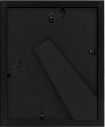 Golden State Art, 8x10 Picture Frame with Mat for 5x7 Photo - High Definition Glass Wall Mounting or Tabletop Display (Black, 2 Pack)