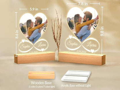 Custom Picture Frames, Personalized Photo Frame, Customized Picture Frames, Personalized Anniversary Valentines Day Gifts for Women Men Her Him Girlfriend Boyfriend Mom Dad Couple Baby Kid Family Pet