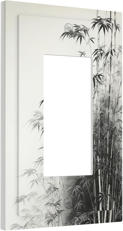 Outlet Covers Watercolor Vintage Ink Bamboo Forest 1 Gang Wall Plates Single Rocker Light Switch Covers Decorative Switch Plates Electrical GFCI Panel Covers for Home Office Decor 5 X 3 IN