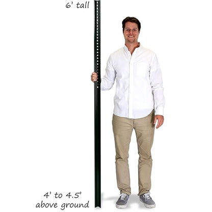 SmartSign U-Channel Sign Post, Medium Weight | 6' Tall Baked Enamel Steel Post - Pack of 4