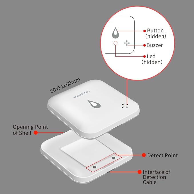 Water Leak & Level Detector 2-in-1 (3 Pack) - 90dB Alarm with Instant App Alerts, IP66 Waterproof, Water Leak Detector for Home with 1m (3.28ft) Sensing Cable(Support 2.4G)