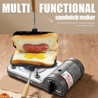 Hot Dog Toaster, Bun And Hotdog Toaster, Pie Maker Double Sided Baking Pan, Pie Iron, Mountain Pie Maker Cast Iron Sandwich Maker, Flip Grill Pan For Breakfast Pancakes, Toast, Omelets