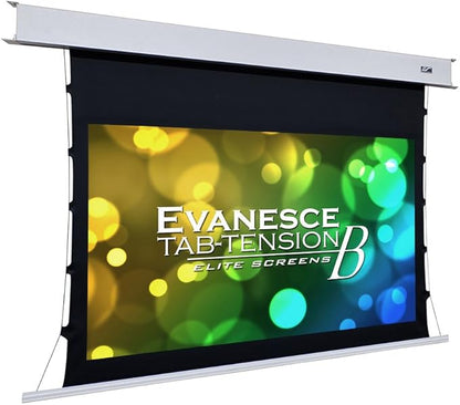 Elite Screens Evanesce Tab-Tension B, 92-inch 16:9, 4K / 8K HD, Recessed in-Ceiling Electric Tab Tensioned Projector Screen, Matte White Projection Screen Surface Programmed Remote Kit, ETB92HW3-E12
