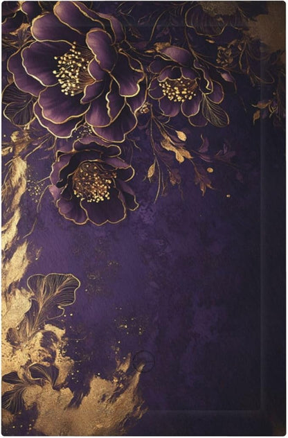Decorative Light Switch Cover Plate Vintage Purple Peony Gold Leaf Flowers Floral 1 Gang No Device Single Blank Outlet Covers Wall Plate Switchplate Electrical Face Plate for Bedroom Decor