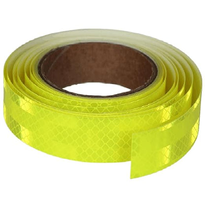 Non Fading Fluorescent Yellow Reflective Tape Outdoor Waterproof 1 inch, High Visibility Warning Safety Industrial Marking Tape (15 feet)