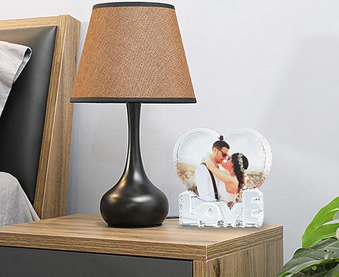 FANF&YKPY Personalized Crystal Custom Color Pictures - Heart-shaped Crystal Photo Frame, Birthdays, Wedding Anniversaries gift for her, Wedding Gifts, for Girlfriends, Husbands,Wife,Friends