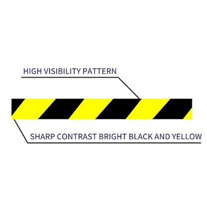 TAPEBEAR Hazard Caution Tape, 2inch x 150 Feet(50yds) Self Adhesive Warning Tape for Steps, High Visibility Yellow Black Tape for Outdoor Construction Warning, Danger Zone, 5Rolls