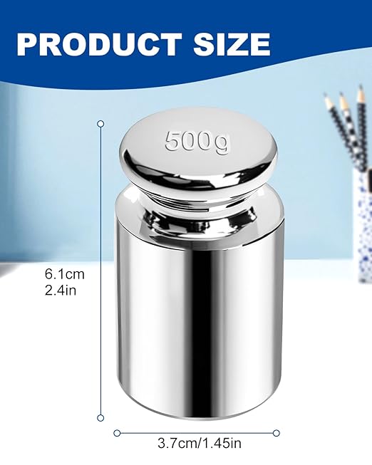 UCEC Calibration Weights for Digital Scale, 500g Gram Weights, Precision Stainless Steel Balance Scale Calibration Weight for Lab Educational Science