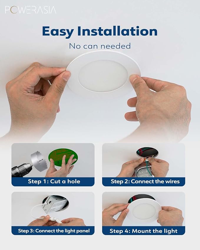 20 Pack 6 Inch LED Recessed Lighting with Junction Box, 5CCT 2700K/3000K/4000K/5000K/6000K Selectable, 15W 1200lm Ultra-Thin Recessed Downlight-ETL and Energy Star Certified