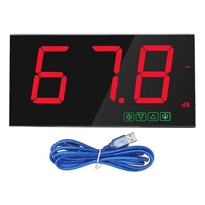 Wall Mounted Decibel Meter, Sound Level Meter 30-130dB with Alarm, USB Rechargeable Battery Level Indication - High Accuracy, Digital Display, Ideal for Industrial and