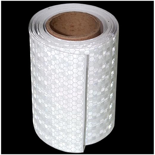 White Reflective Tape Outdoor Waterproof 4 inch, High Visibility Warning Industrial Marking Tape,Safety Stickers (11 feet)