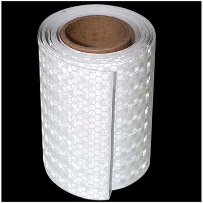 White Reflective Tape Outdoor Waterproof 4 inch, High Visibility Warning Industrial Marking Tape,Safety Stickers (11 feet)