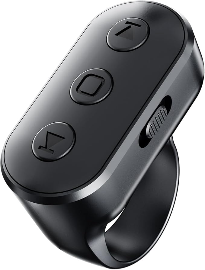 Scrolling Ring Remote for TikTok YouTube IG Shorts Video Landscape Portrait, Fingertip Wireless Scroller Page Turner Clicker for Kindle APP Compatible with iPhone iPad Android Phone Tablet