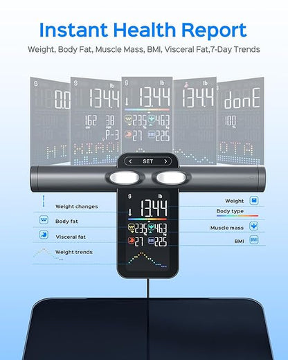 8-Sensor Smart Scale, Body Composition Pod Scale with Handheld Display, Measures Body Fat, Muscle Mass & BMI, FSA&HSA Eligible