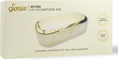 Sonix Beyond UV+O3 Sanitizer Box and Universal Charger UV and Ozone Disinfector for Phone, Mask, Makeup Brush, Nail Tool (Gold)