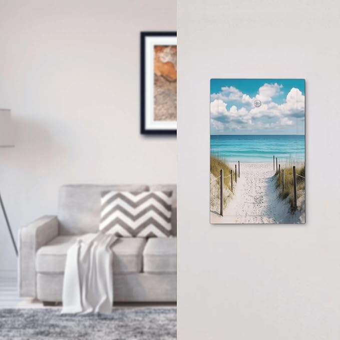 Decorative Light Switch Cover Plate Coastal Beach Ocean Seaside View 1 Gang No Device Single Blank Outlet Covers Wall Plates for Electrical Outlets Faceplate for Bedroom Home Decor
