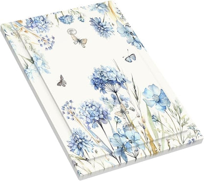 Light Switch Cover Plate Blue Floral Hydrangea Plants 1 Gang No Device Blank Electrical Wall Plates Faceplate Decorative Switch Plate for Bedroom Home Decor