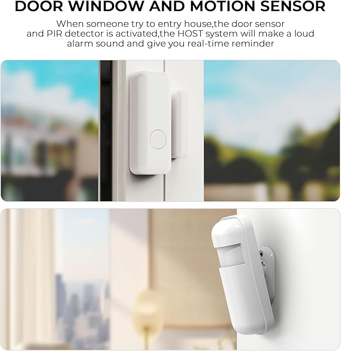 PGST Wireless Home Alarm System,Smart Home Security System,DIY Expandable Door Alarm/Motion Sensors with 4G Call/Phone App Alert,24/7 Professional Monitoring,13 Pieces Alarm Kits For Villa,Kids Safety