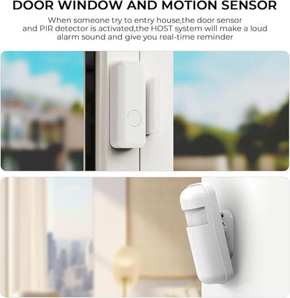 PGST Wireless Home Security Systems,4G/WiFi Home Alarm System,13 Pieces Kits with DIY Door and Motion Sensors,Phone APP Alerts,Work with Alexa,24/7 Real-time Monitoring for Home,Villa,Kids Safety
