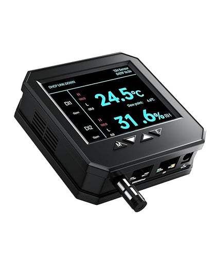 APEM-5930 Ethernet Temperature Humidity Sensor, PoE Server Room Monitor with Web Interface, SNMP Modbus MQTT Support, Dual Power, IP55, Data Logging, Alarm & Relay Output for IT & Industrial Use