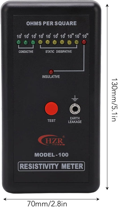 Digital Static Electricity Tester - Precise Measuring Instrument Electrostatic Analyzer Self Calibration Resistivity Tester