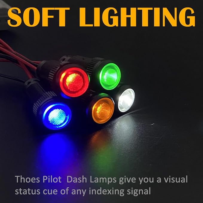 5pcs 10mm LED Indicator Light Plastic Black Signal Dot Lamp 110-220V AC 2/5" Mounting Hole Size with 15cm/5.9in. Wire (Red LED)