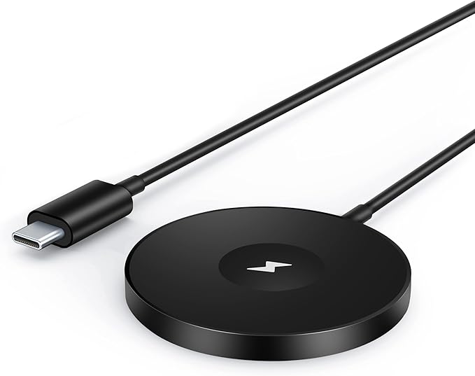3-in-1 Magnetic Wireless Charging Pad with 15W Fast Charging for iPhone 17/16/15/14/13/12 Series, Apple Watch & AirPods, Compatible with MagSafe, for Bedside Desk Travel Home Office (Black)