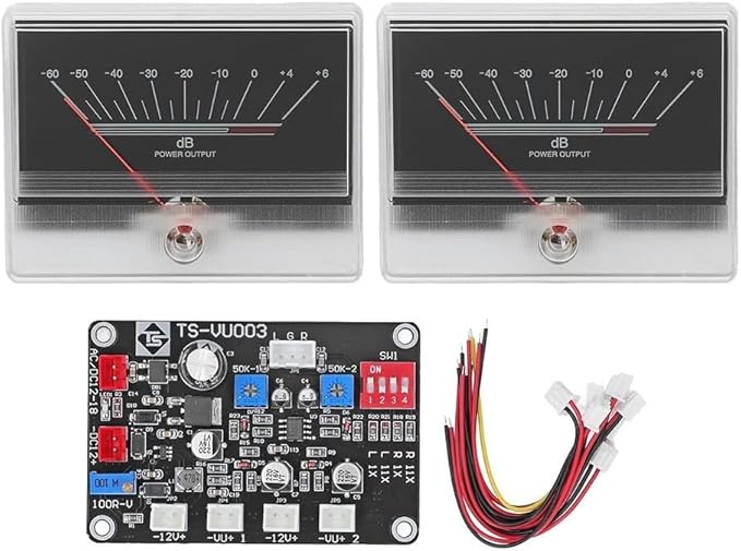 Power Amplifiers VU Meter with Driver Board Kit Backlit Audio Level Indicator 2 Analog Meters VU Meter Audio Level Panel Indicator 960uA Sensitivity