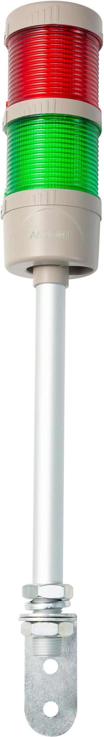 2 Stack Super Bright LED Andon Tower Lights with Buzzer, Red/Green, Off-ON or Flash,16 ft Extension Cord, 6 ft Industrial Adapter, Plug Play Ready – for Manufacturing & Industrials, Automotive