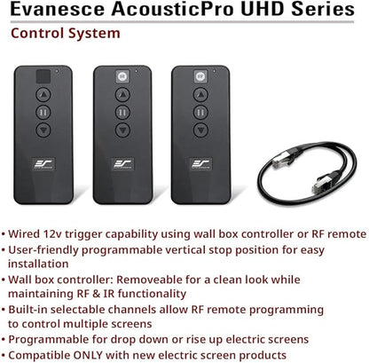 Elite Screens 140-Inch Sound Transparent Front Projection AcousticPro UHD Recessed In-Ceiling Electric Projector Screen in White
