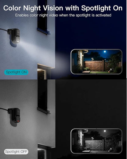 VIMTAG Outdoor Cameras for Home Security, 2.5K Security Camera Outdoor, 360° Pan/Tilt Outside House Surveillance, Motion Tracking, Color Night Vision, 2-Way Audio, 5G/2.4G WiFi, Cloud/SD Card Storage