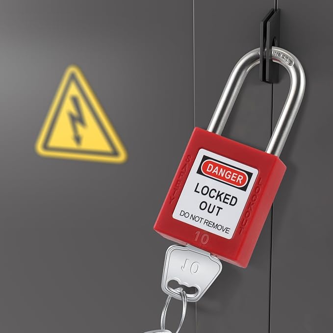 Landhoow 36 Set Lockout Tagout Locks and Keys Kit Loto Locks Different Safety Lock 2 Keys Per Lock Tag Out Padlocks for Electrical Lockout Tag Out Stations and Devices Kits (Red)