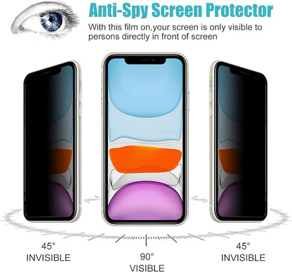 PEHAEL 3Pack for iPhone 11/iPhone XR Privacy Screen Protector Anti-Spy Tempered Glass Film 9H Hardness Easy Installation Bubble Free [6.1 inch]