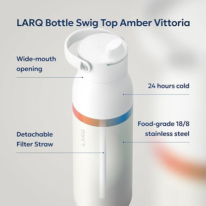 LARQ Bottle Swig Top Amber Vittoria 23 Oz, Granite White