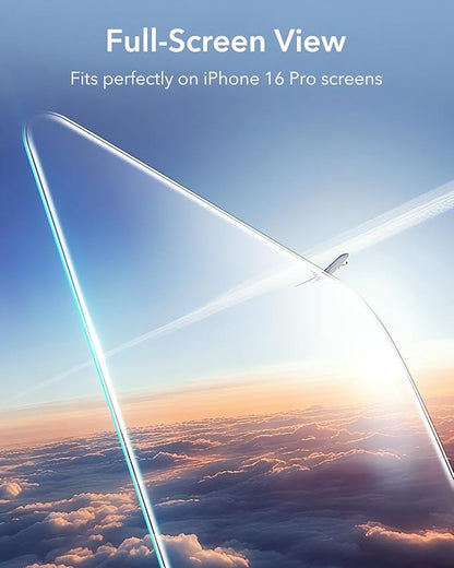 ESR 3 Pack 9H+ Glass for iPhone 16 Pro Screen Protector, [Military Grade Shatterproof & Longest Durable] Armorite Ultra-tough Tempered Glass with UltraFit Tray