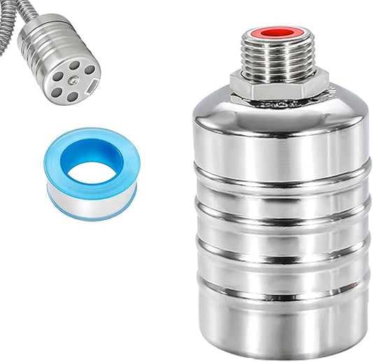 1/2 Inch Water Float Valve 304 Stainless Steel Automatic Water Level Control Valve No Need Electricity Water Level Controller Auto Fill Shut Off Mini Float Valve for Water Tank,Pool,Pond,Tower