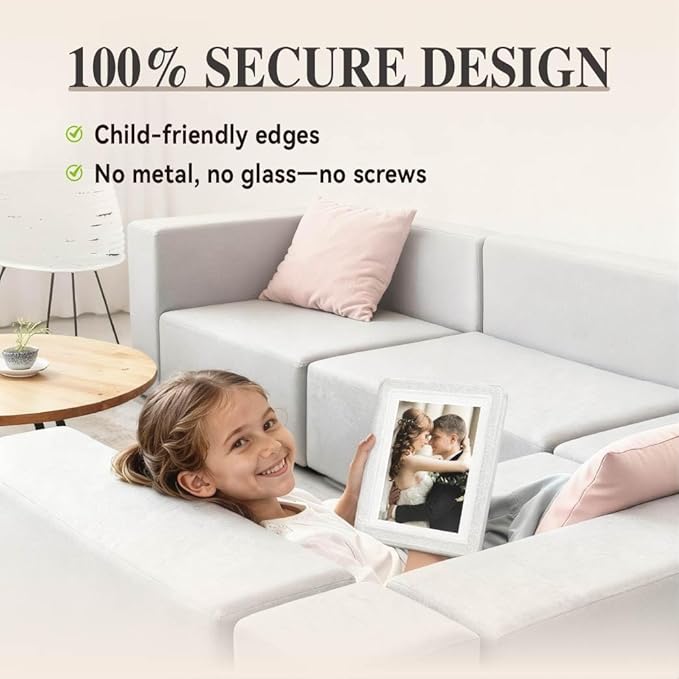 Crystal 5x7 Picture Frame with Acrylic Front, ABS Frame for 5x7 or 4x6 Photos, Shatterproof UV-Resistant Tabletop Photo Frame, Vertical/Horizontal Display for Home Décor