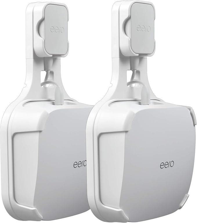 Wall Mount Holder for EERO Pro 6 Mesh WiFi System, Space Saving Outlet Wall Mount Bracket for EERO Pro 6 Router with Cord Management and Easily Moved(2 Pack)