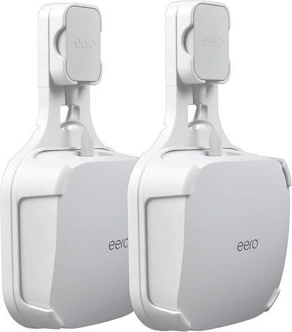 Wall Mount Holder for EERO Pro 6 Mesh WiFi System, Space Saving Outlet Wall Mount Bracket for EERO Pro 6 Router with Cord Management and Easily Moved(2 Pack)