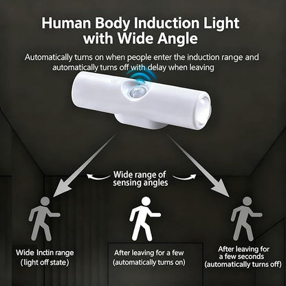 Rechargeable Smart LED Motion Sensor Ambient Light, Punch-Free Smart Sensor Magnetic Rechargeable LED Lights, Color Changing Motion Sensor Light for Stairs, Wardrobe, Cabinet (6, White-3 Colors)