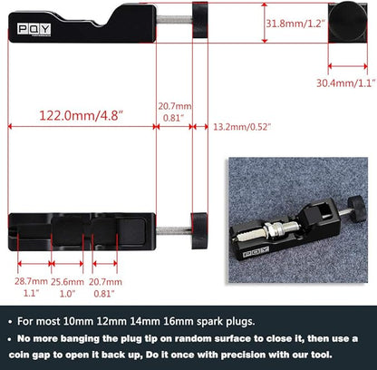 Universal Spark Plug Gap Tool for Most 10mm 12mm 14mm 16mm Spark Plugs Black