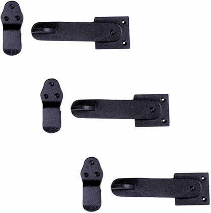 Renovators Supply Manufacturing Black Wrought Iron Gate Flip Latch 5.75" L Antique Medium to Light Duty Two Sided Flip Locks Rust Resistant Powder Coated Barn Door Latches with Hardware Pack of 3