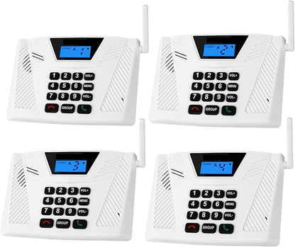 Intercoms Wireless for Home Upgraded, Hands Free Intercom 5300ft, Real-Time Two Way Intercoms for Home with Group Call, Full Duplex Wireless Intercom System for Business Office(4 Pack)